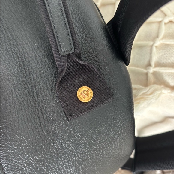 VERSACE Backpack Leather Black Gold Auth - Picture 11 of 16